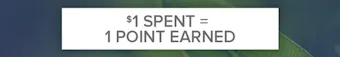 $1 spent = 1 reward point earned