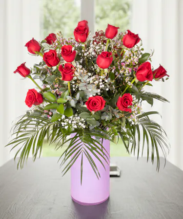 Red Rose, Baby's Breath and Much More Arrangement