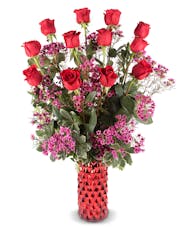 Roses and Romance - One Dozen Long Stem Red Roses