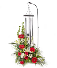 Premium Memorial Wind Chime With Arrangement