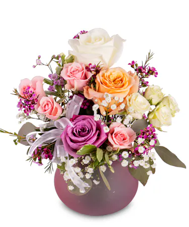 Mixed Rose and Baby's Breath Arrangement